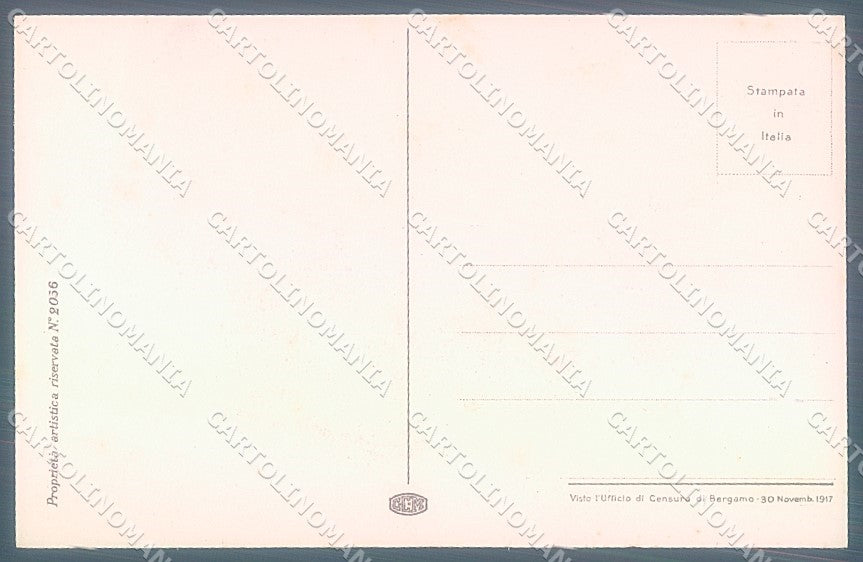 Artist Signed San Marco Lady Musical Instruments Harp serie 2056 postcard HR3999 – retro
