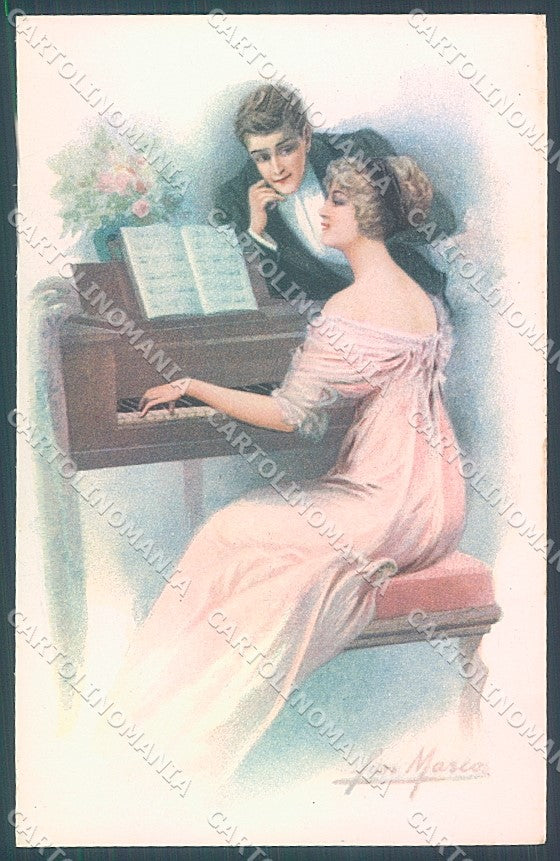 Artist Signed San Marco Lady Musical Instruments Piano serie 2056 pc HR4002 – fronte