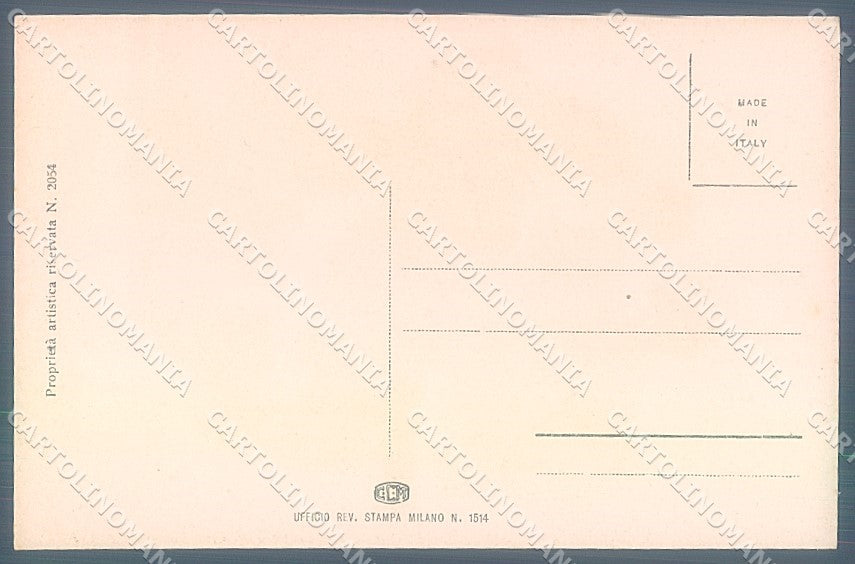 Artist Signed San Marco Lady Romantic Couple serie 2054 postcard HR4005 – retro