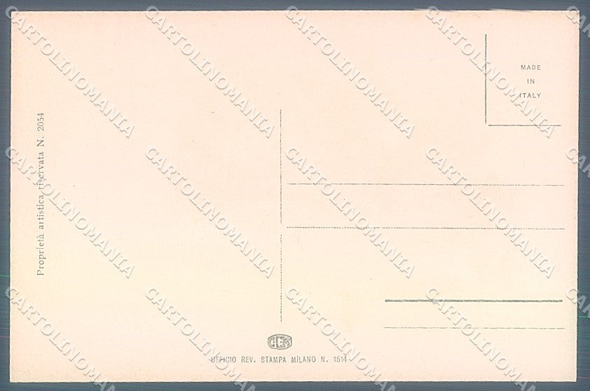 Artist Signed San Marco Lady Couple Cup of tea serie 2054 postcard HR4006 – retro