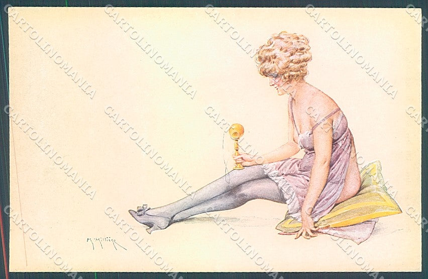 Artist Signed Milliere Risque Lady Toy serie 2084-5 postcard HR4033 – fronte