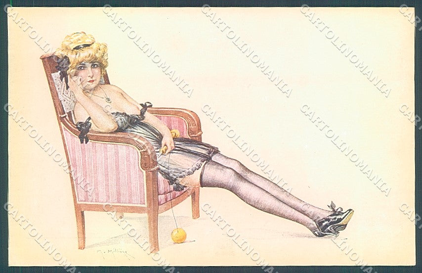 Artist Signed Milliere Risque Lady Toy serie 2084-6 postcard HR4034 – fronte