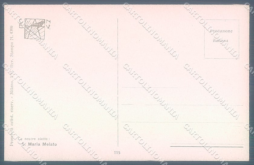 Artist Signed Spotti Lady Actress Maria Melato serie 115 postcard HR4042 – retro