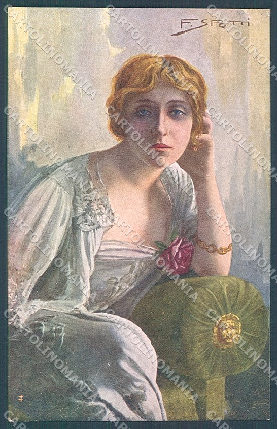 Artist Signed Spotti Lady Actress Lyda Borelli serie 115 postcard HR4043 – fronte