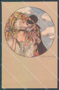 Artist Signed Zandrino Lady Carnival Harlequin Colombine serie 93-6 pc HR4070 – fronte