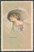 Artist Signed Zandrino Glamour Fashion Lady Hat serie 94-4 postcard HR4074 – fronte