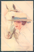 Artist Signed Terzi Lady Horse TRACES OF DAMP serie 320-1 postcard HR4077 – fronte
