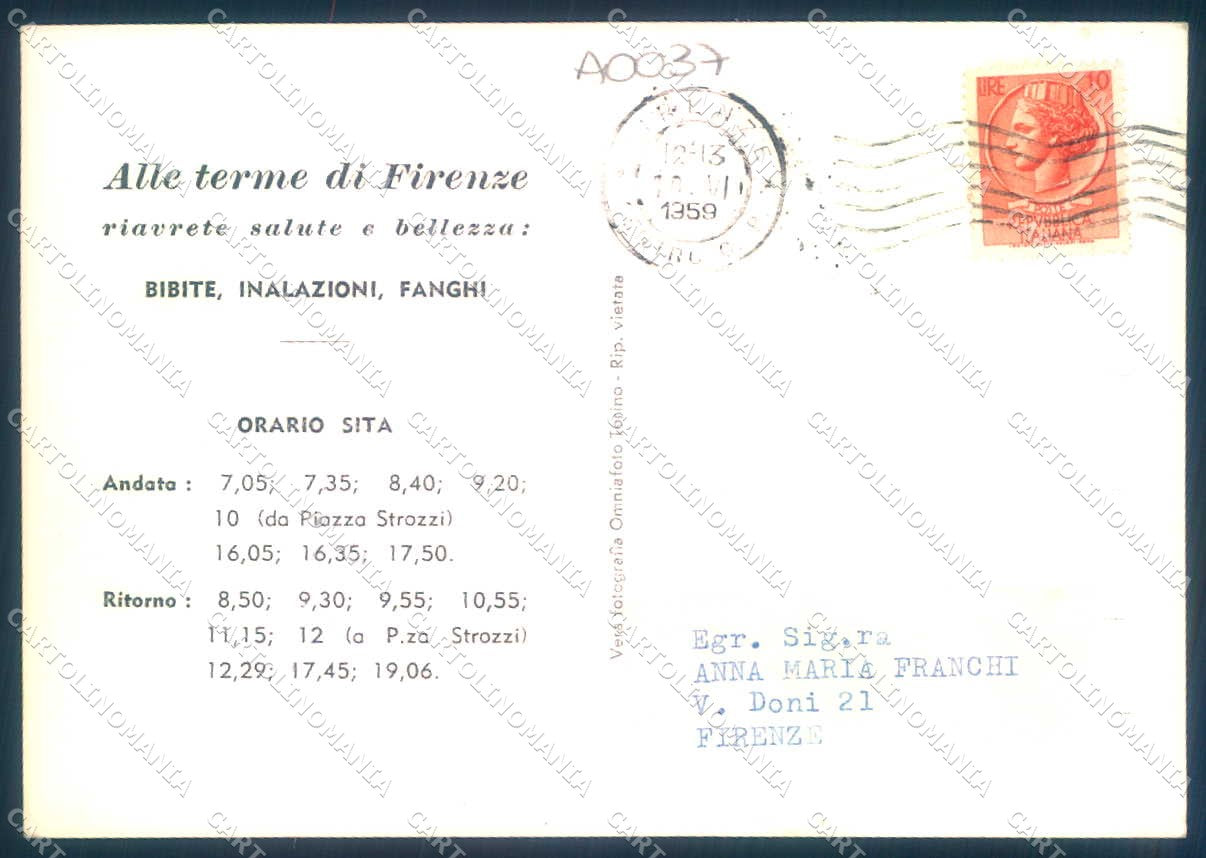 Firenze Città Terme Foto FG cartolina JK0010 – retro