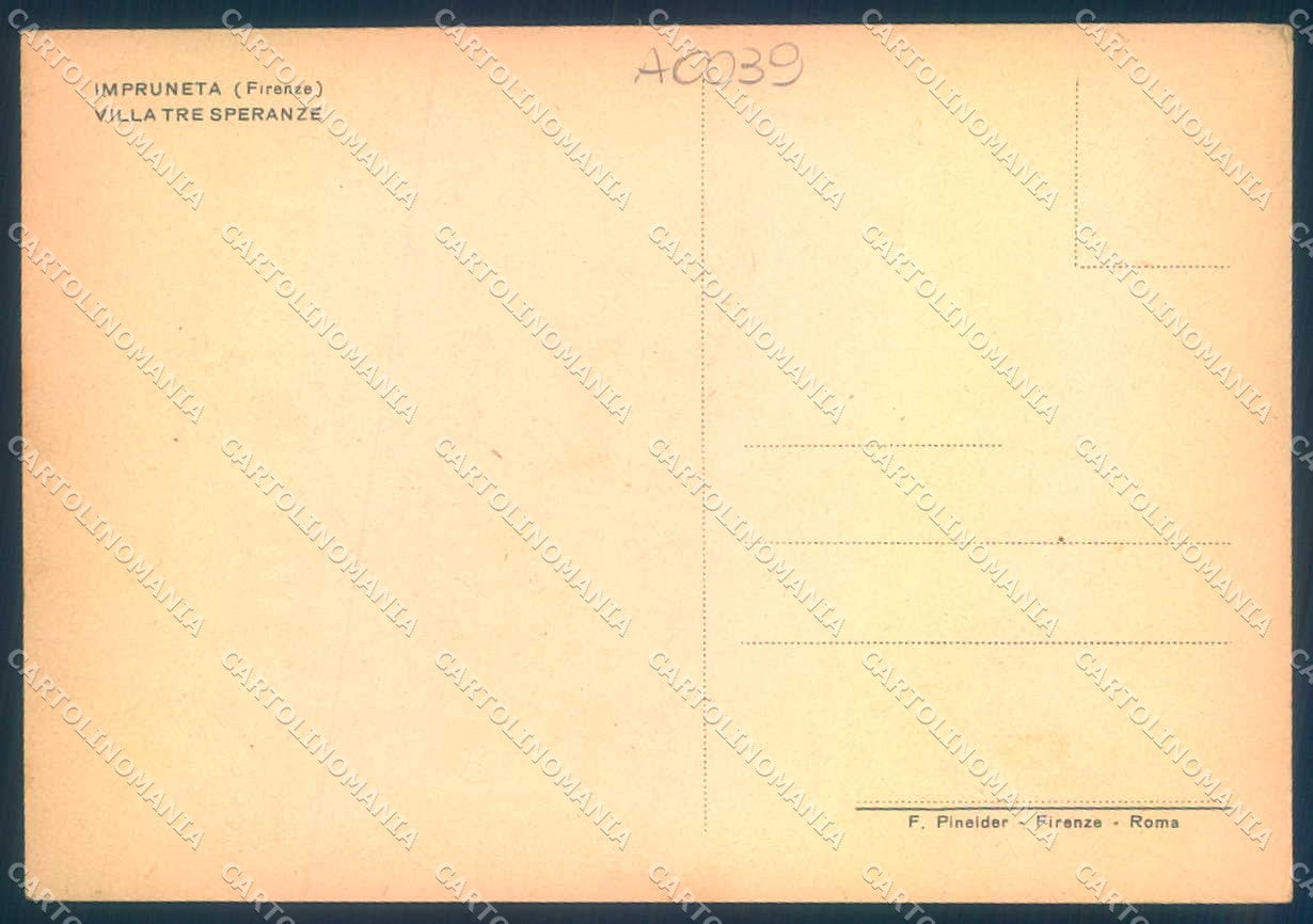Firenze Impruneta Villa Tre Speranze FG cartolina JK0012 – retro
