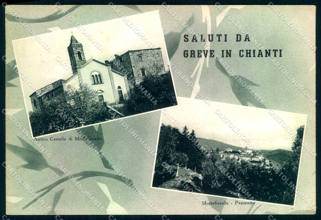 Firenze Greve in Chianti Castello Montefioralle saluti da FG cartolina JK0013 – fronte
