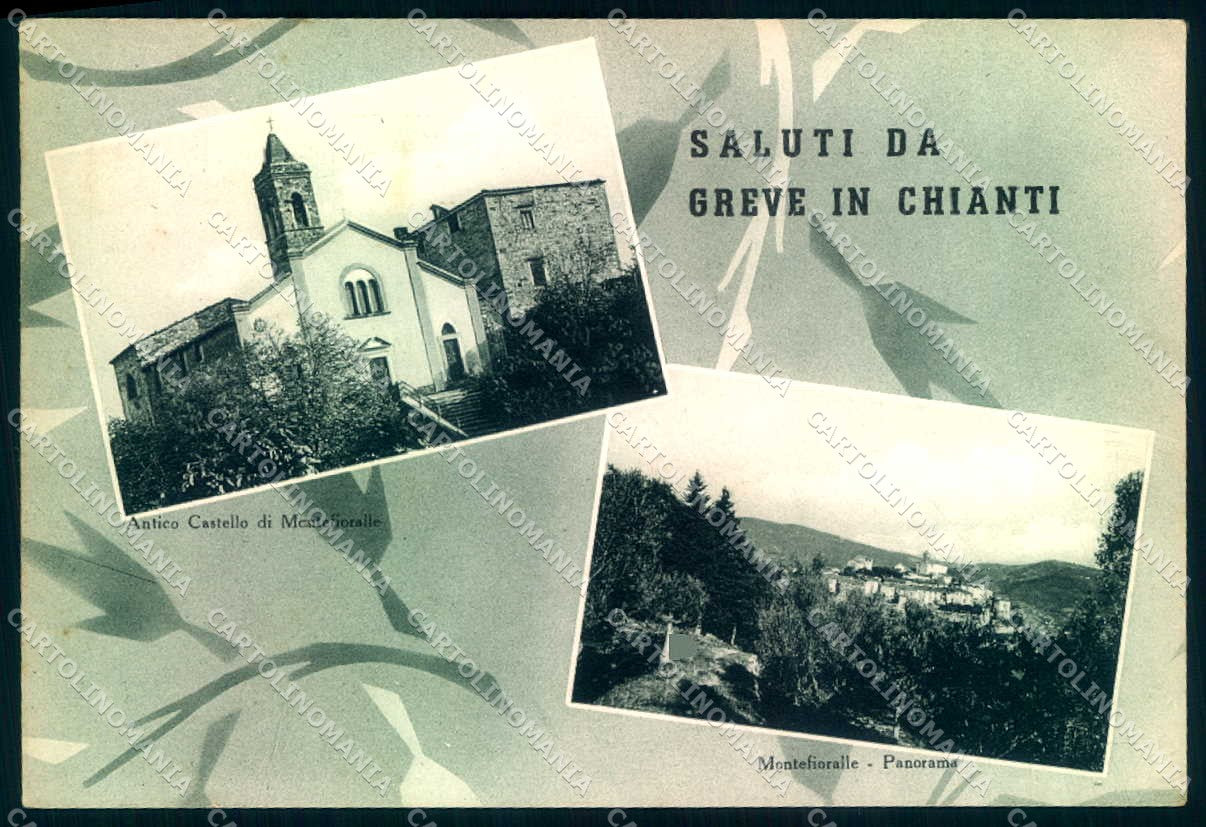 Firenze Greve in Chianti Castello Montefioralle saluti da FG cartolina JK0013 – fronte