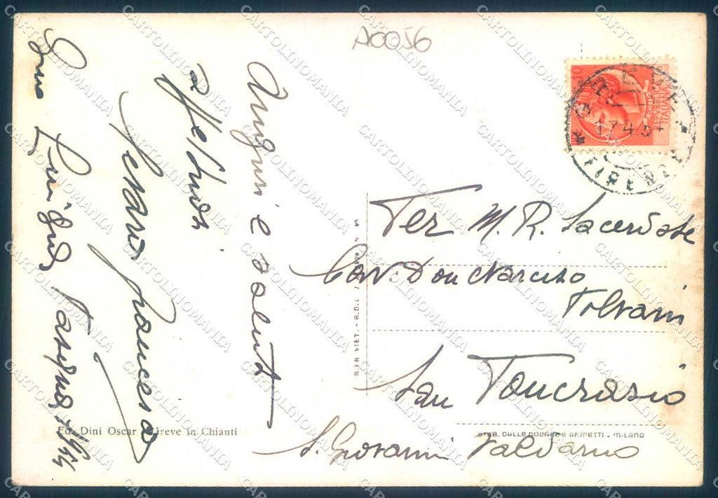 Firenze Greve in Chianti Panorama saluti da FG cartolina JK0014 – retro