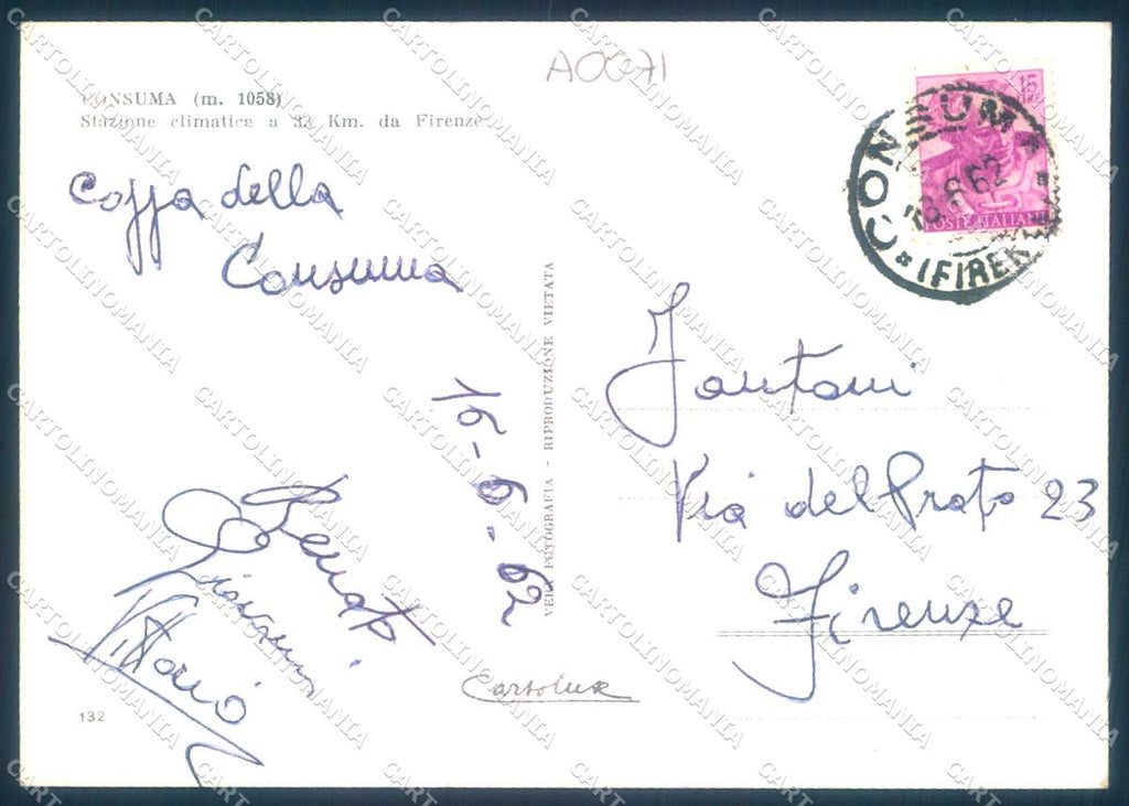 Firenze Consuma Panorama Monte Falterona Foto FG cartolina JK0022 – retro