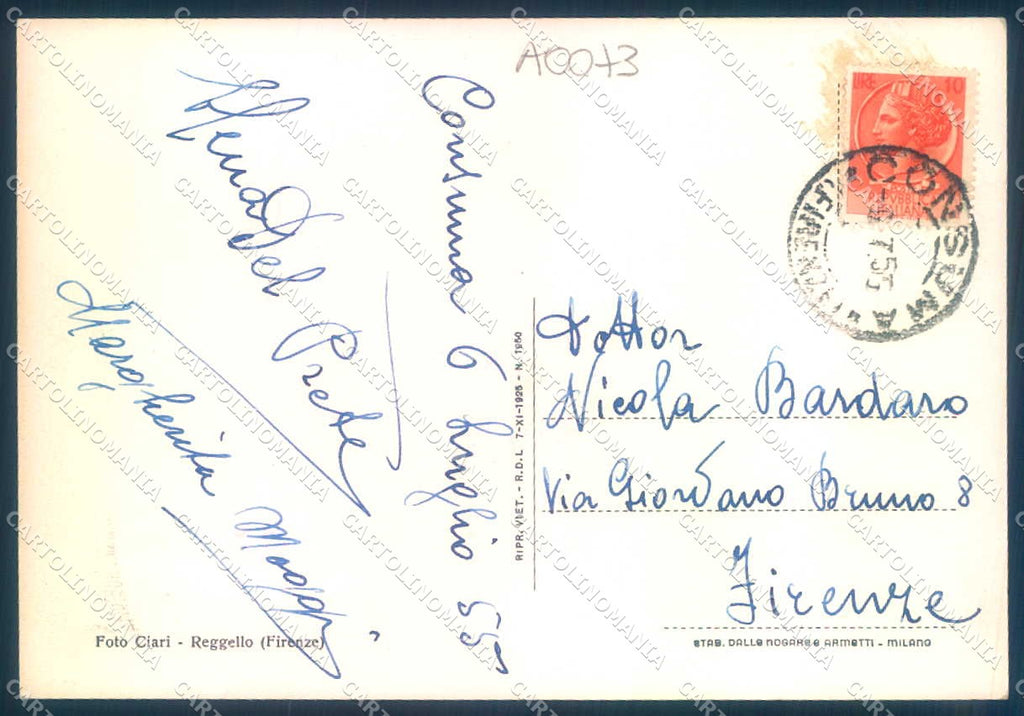Firenze Consuma Stazione Climatica Panorama FG cartolina JK0024 – retro