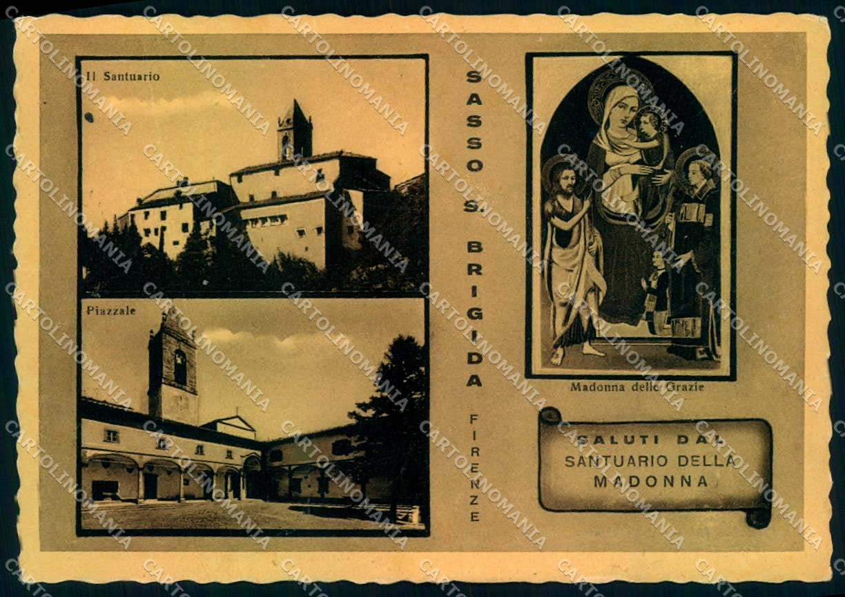 Firenze Pontassieve S. Brigida Santuario PIEGA saluti da FG cartolina JK0049 – fronte