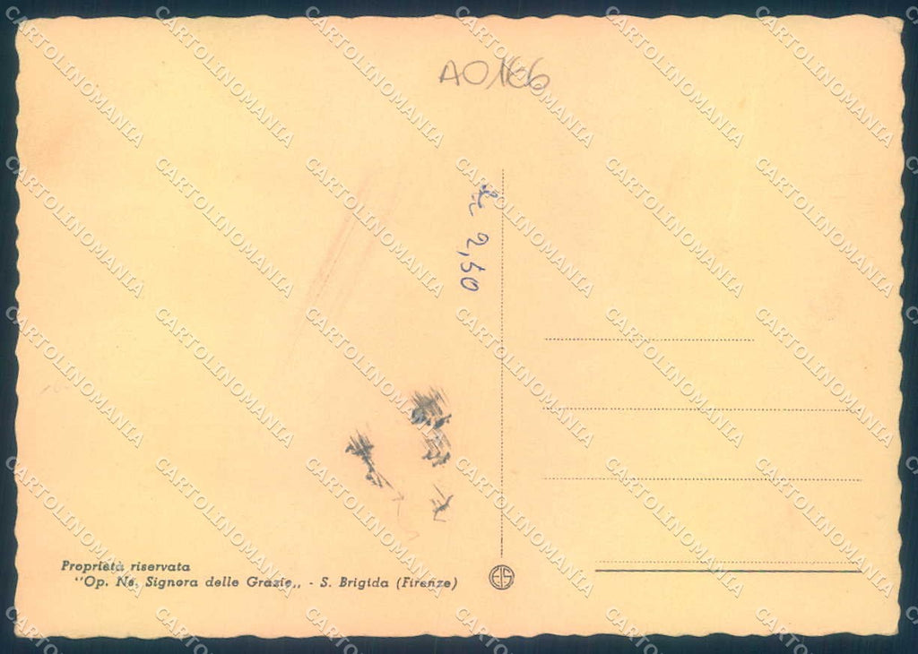 Firenze Pontassieve S. Brigida Santuario PIEGA saluti da FG cartolina JK0049 – retro