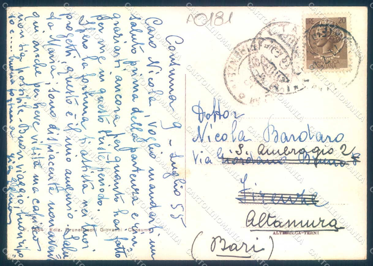 Firenze Consuma Alterocca 1554 FG cartolina JK0053 – retro