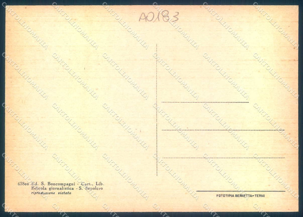 Arezzo San Sepolcro Viale Armando Diaz FG cartolina JK0054 – retro