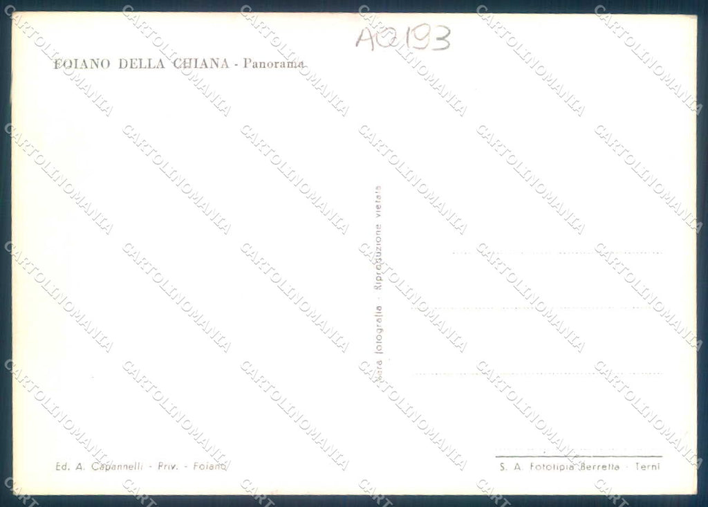 Arezzo Foiano della Chiana Foto FG cartolina JK0057 – retro