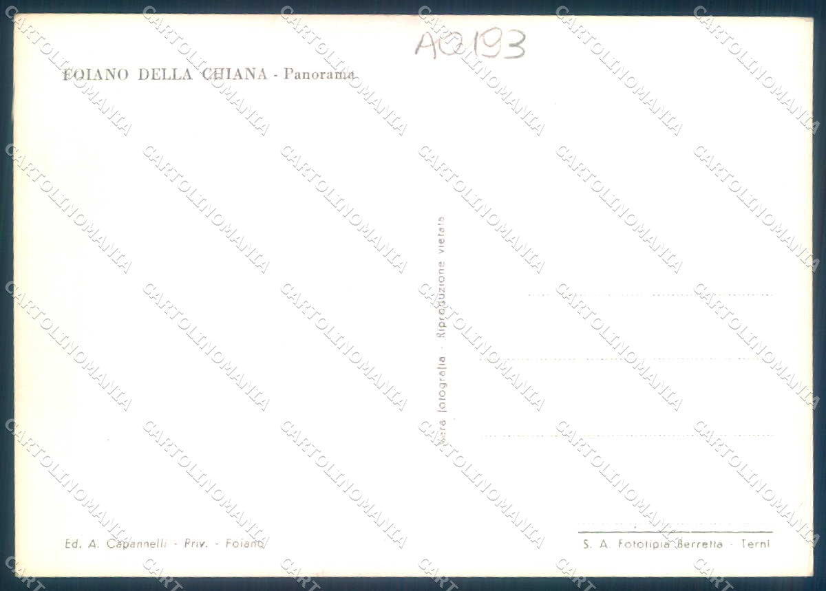 Arezzo Foiano della Chiana Foto FG cartolina JK0057 – retro