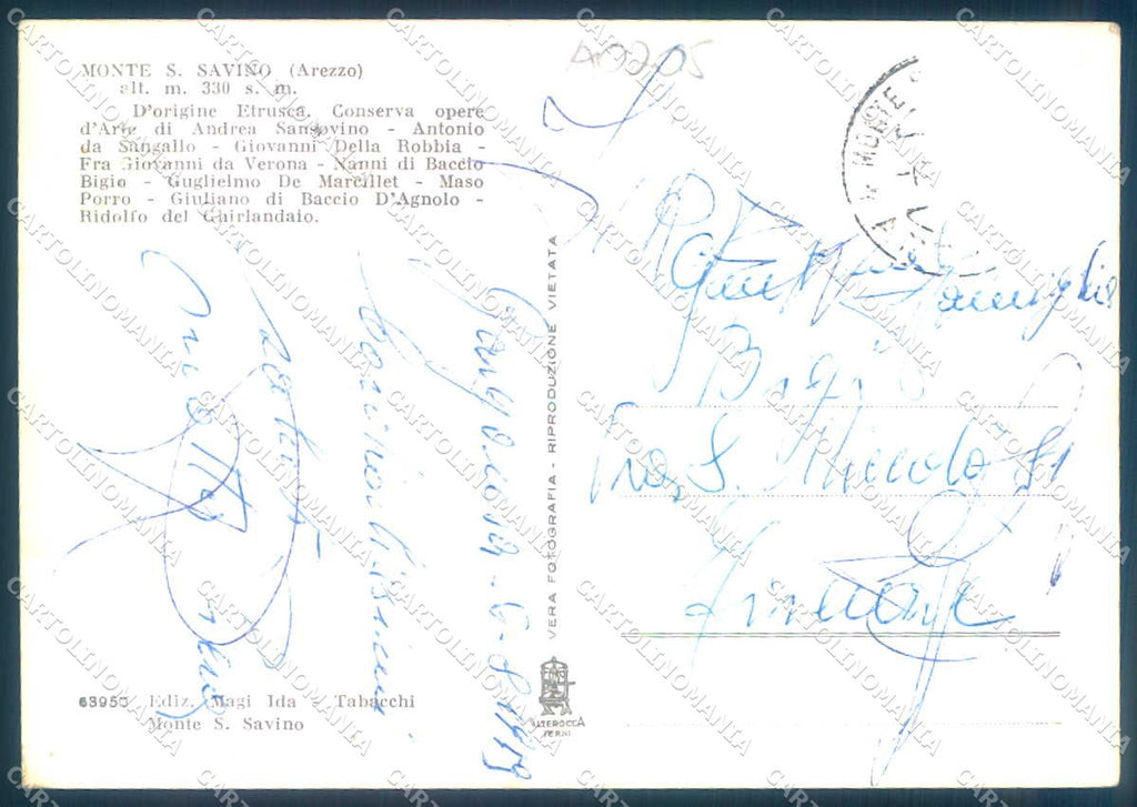 Arezzo Monte San Savino Alterocca 63950 PIEGHINA Foto FG cartolina JK0065 – retro