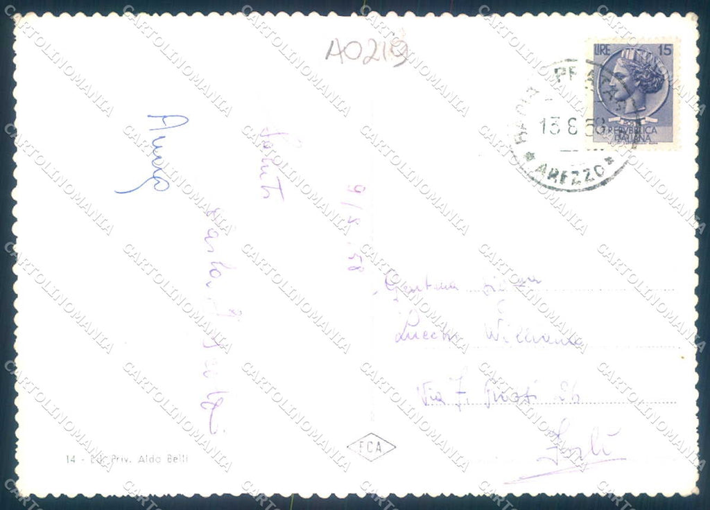 Arezzo Badia Prataglia Foto FG cartolina JK0069 – retro
