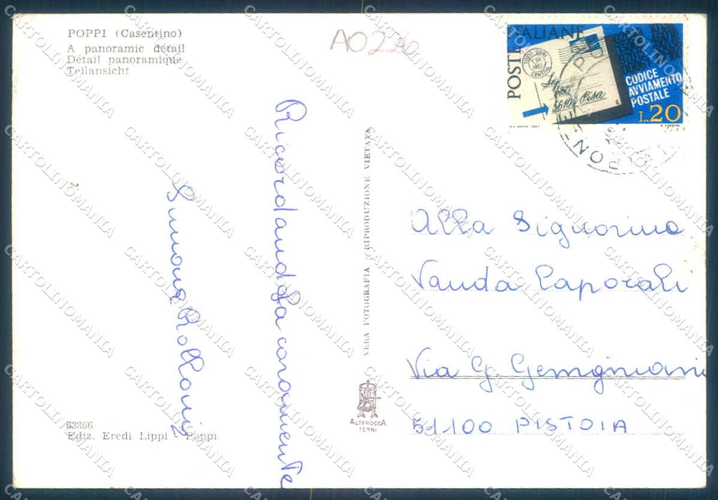 Arezzo Poppi Alterocca 63866 Foto FG cartolina JK0074 – retro