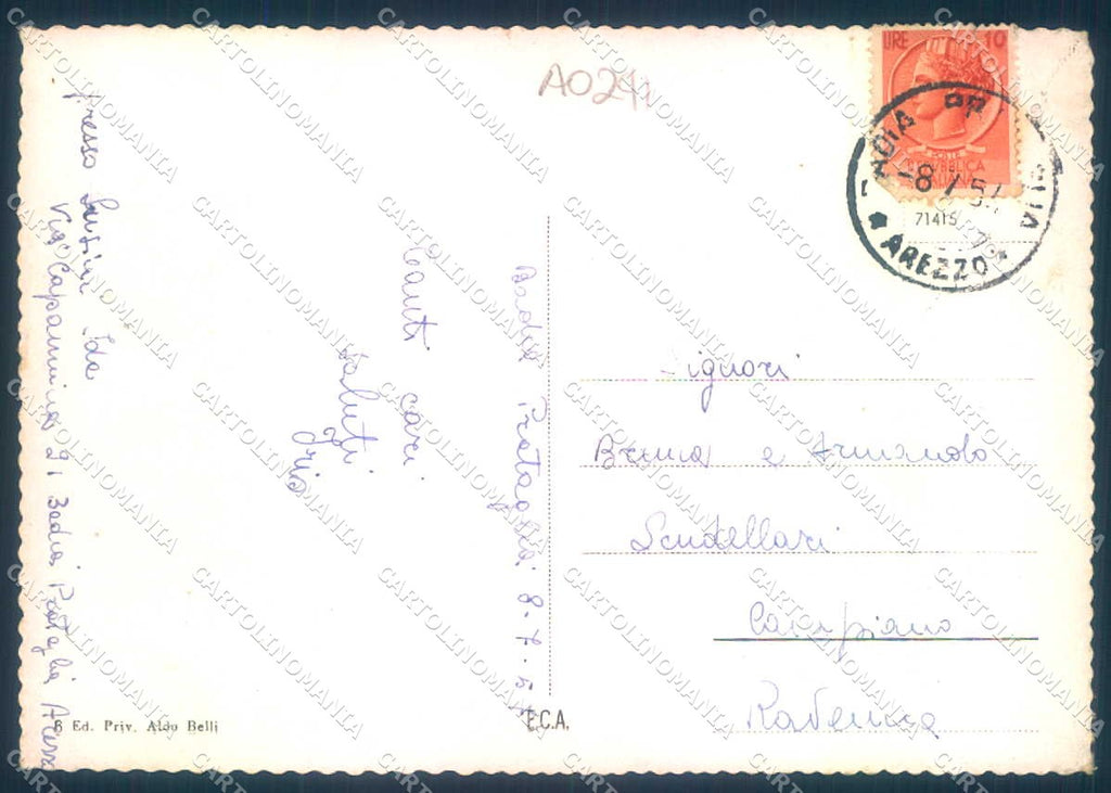 Arezzo Badia Prataglia Abbazia FG cartolina JK0078 – retro