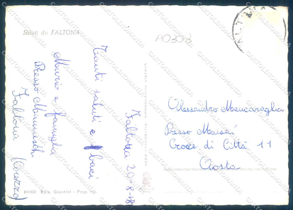 Arezzo Faltona Alterocca 51002 Foto FG cartolina JK0094 – retro