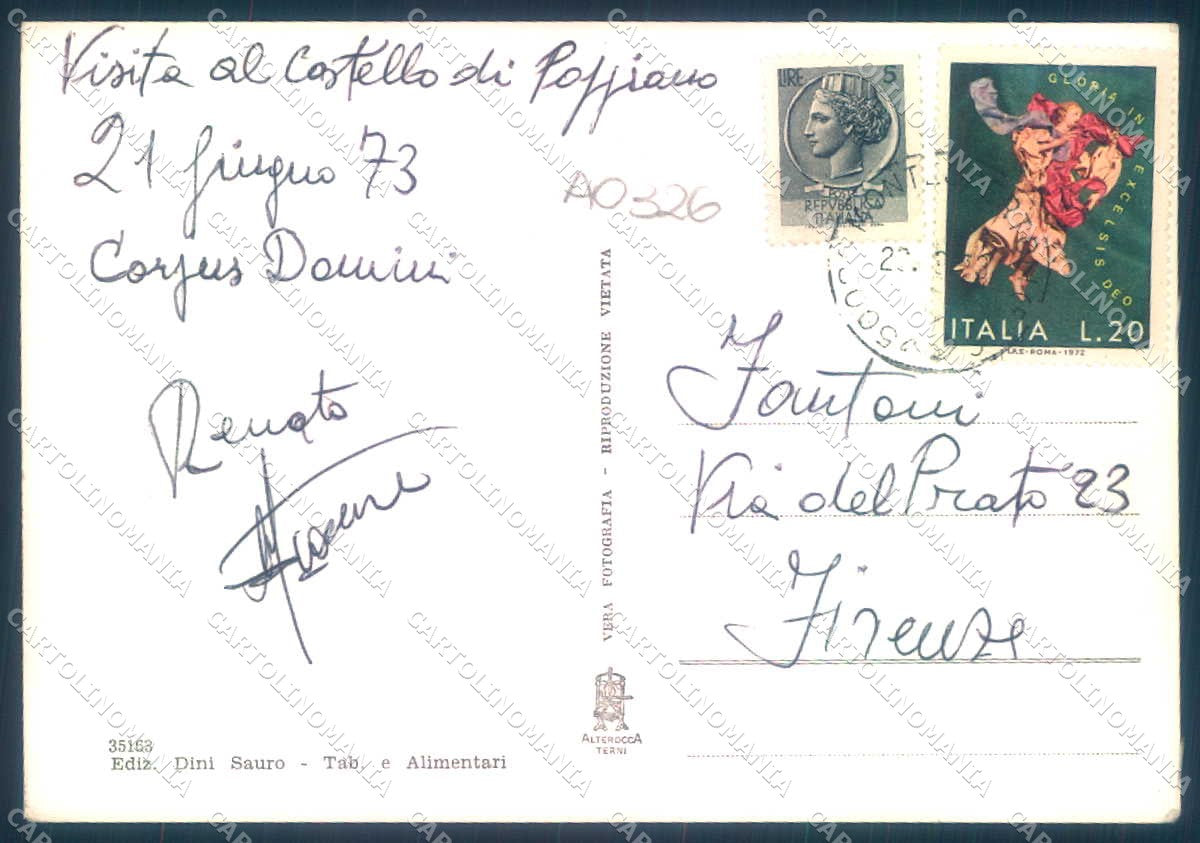 Firenze Montespertoli San Quirico in Collina Alterocca Foto FG cartolina JK0102 – retro
