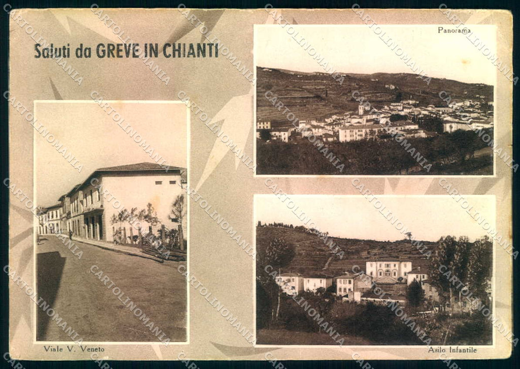 Firenze Greve in Chianti saluti da FG cartolina JK0120 – fronte