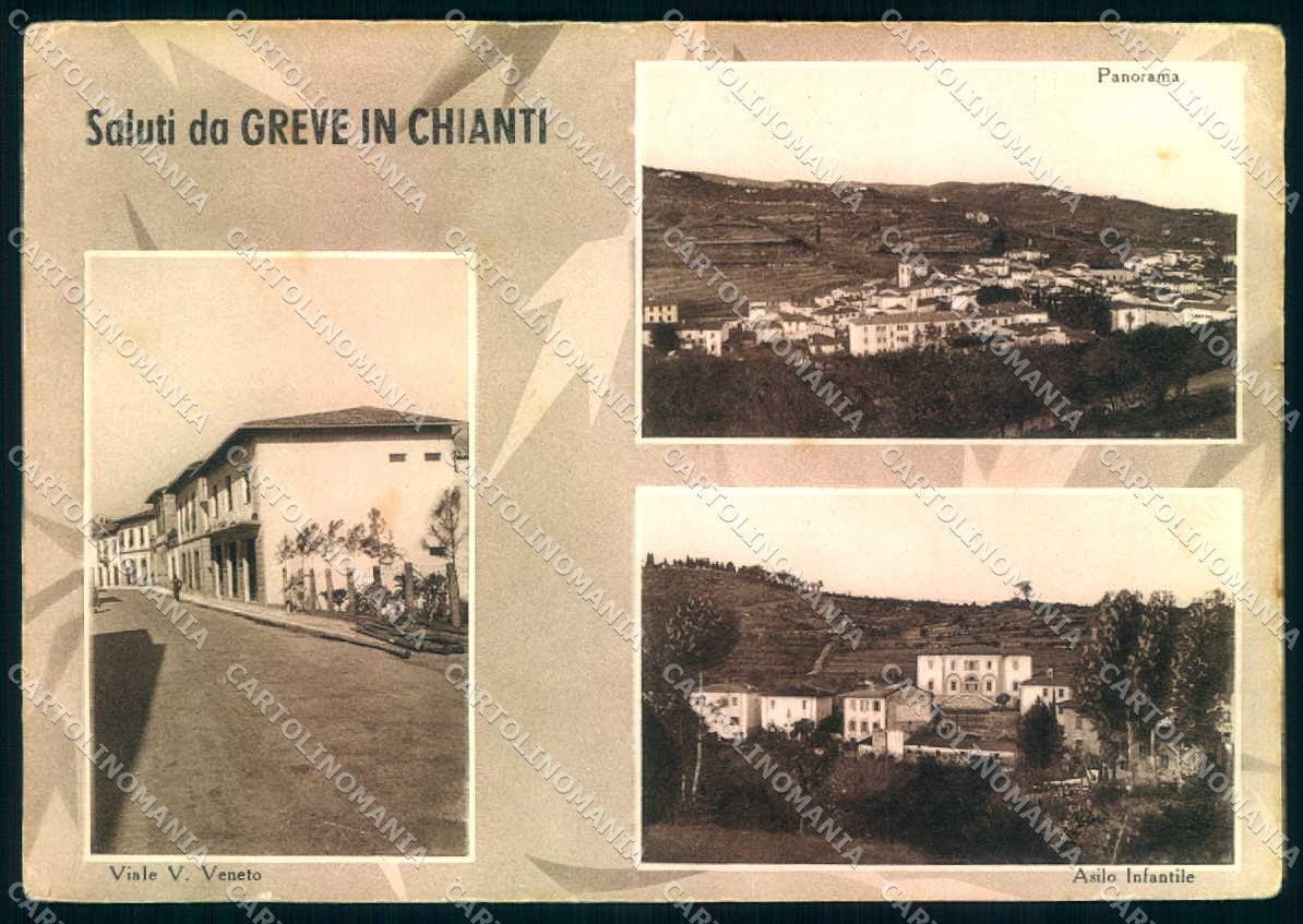 Firenze Greve in Chianti saluti da FG cartolina JK0120 – fronte