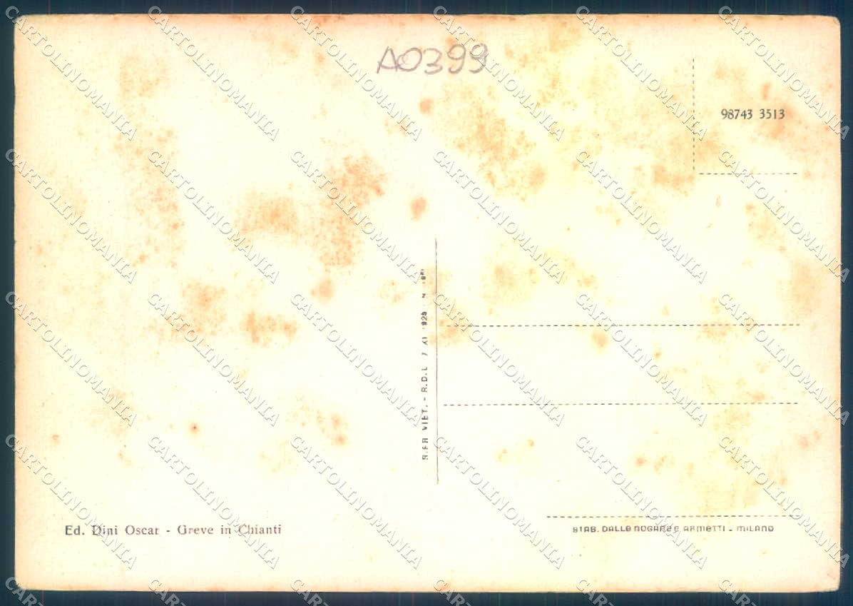 Firenze Greve in Chianti saluti da FG cartolina JK0120 – retro