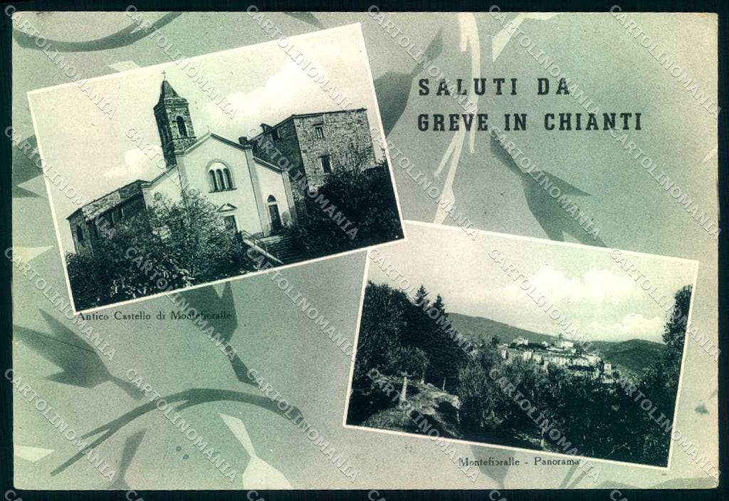 Firenze Greve in Chianti Castello Montefioralle saluti da FG cartolina JK0122 – fronte