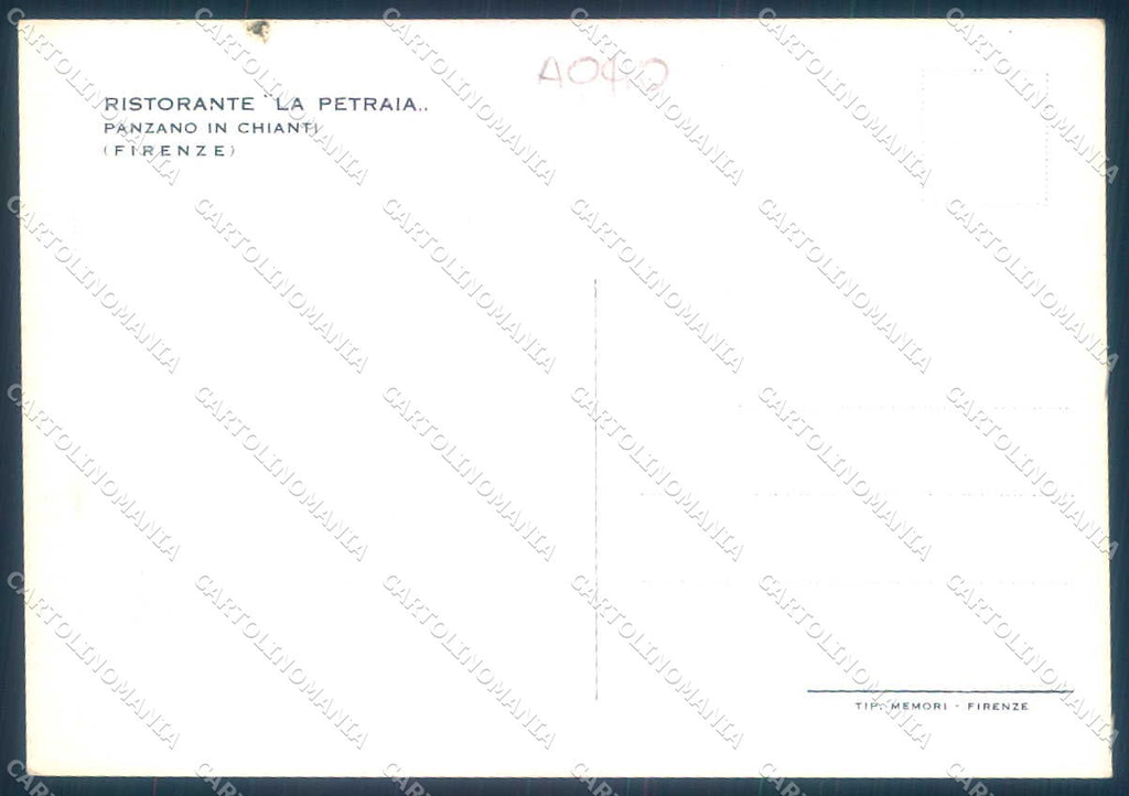 Firenze Panzano in Chianti Ristorante La Petraia FG cartolina JK0123 – retro