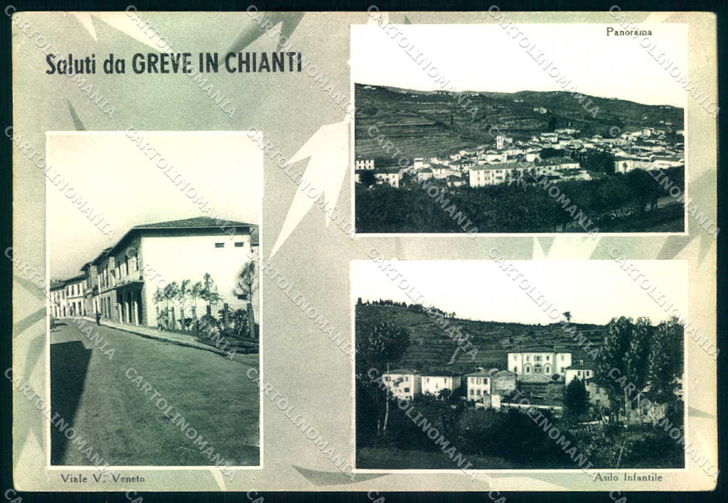 Firenze Greve in Chianti saluti da FG cartolina JK0124 – fronte