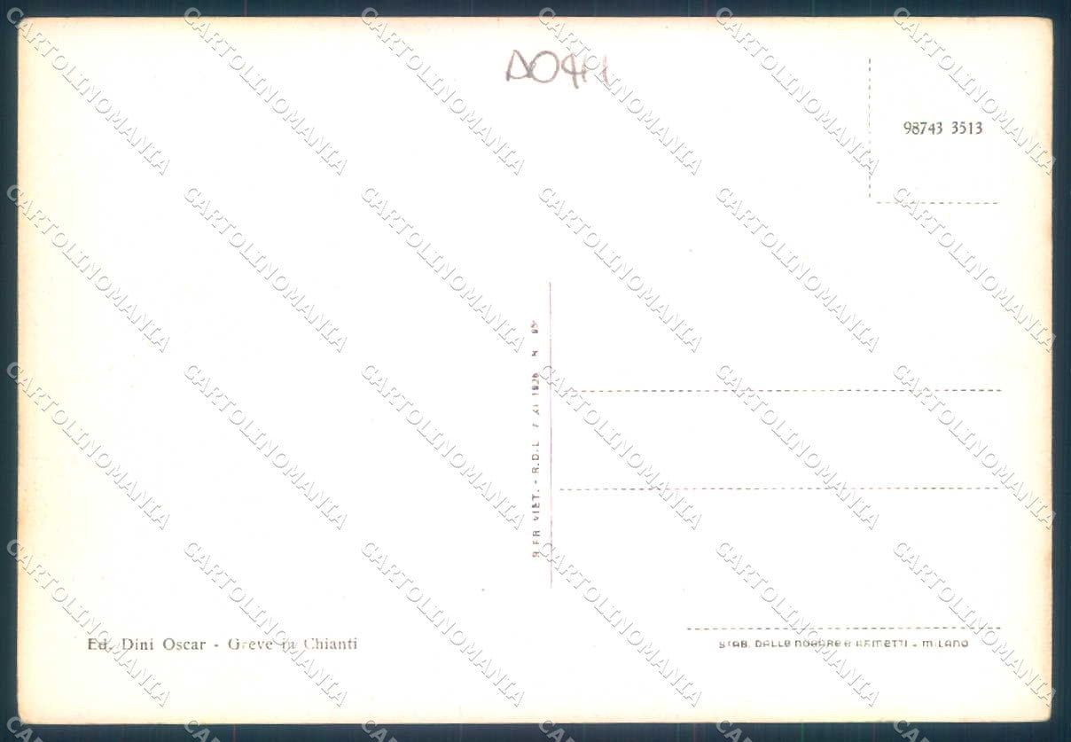 Firenze Greve in Chianti saluti da FG cartolina JK0124 – retro