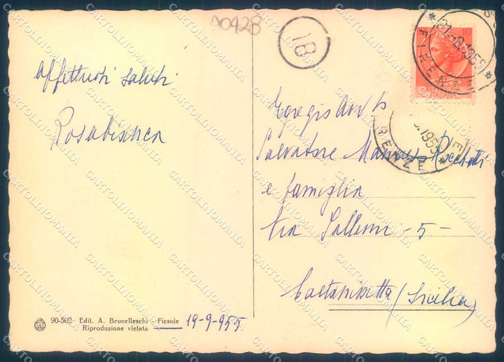 Firenze Fiesole Brunner 90-502 FG cartolina JK0126 – retro