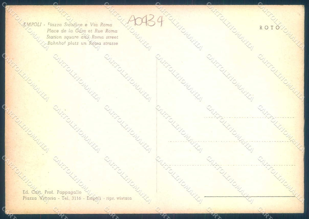Firenze Empoli Piazza Stazione Via Roma FG cartolina JK0128 – retro