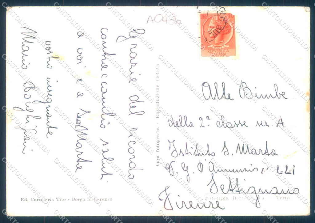Firenze Palazzuolo sul Senio saluti da Foto FG cartolina JK0135 – retro