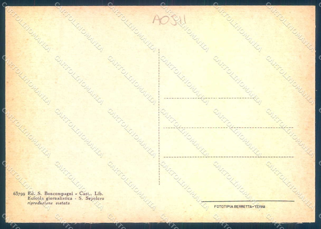 Arezzo San Sepolcro Giardini Pubblici FG cartolina JK0138 – retro