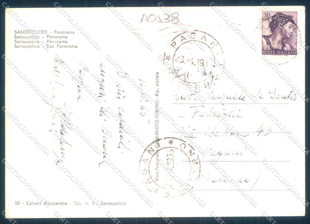 Arezzo San Sepolcro Foto FG cartolina JK0144 – retro
