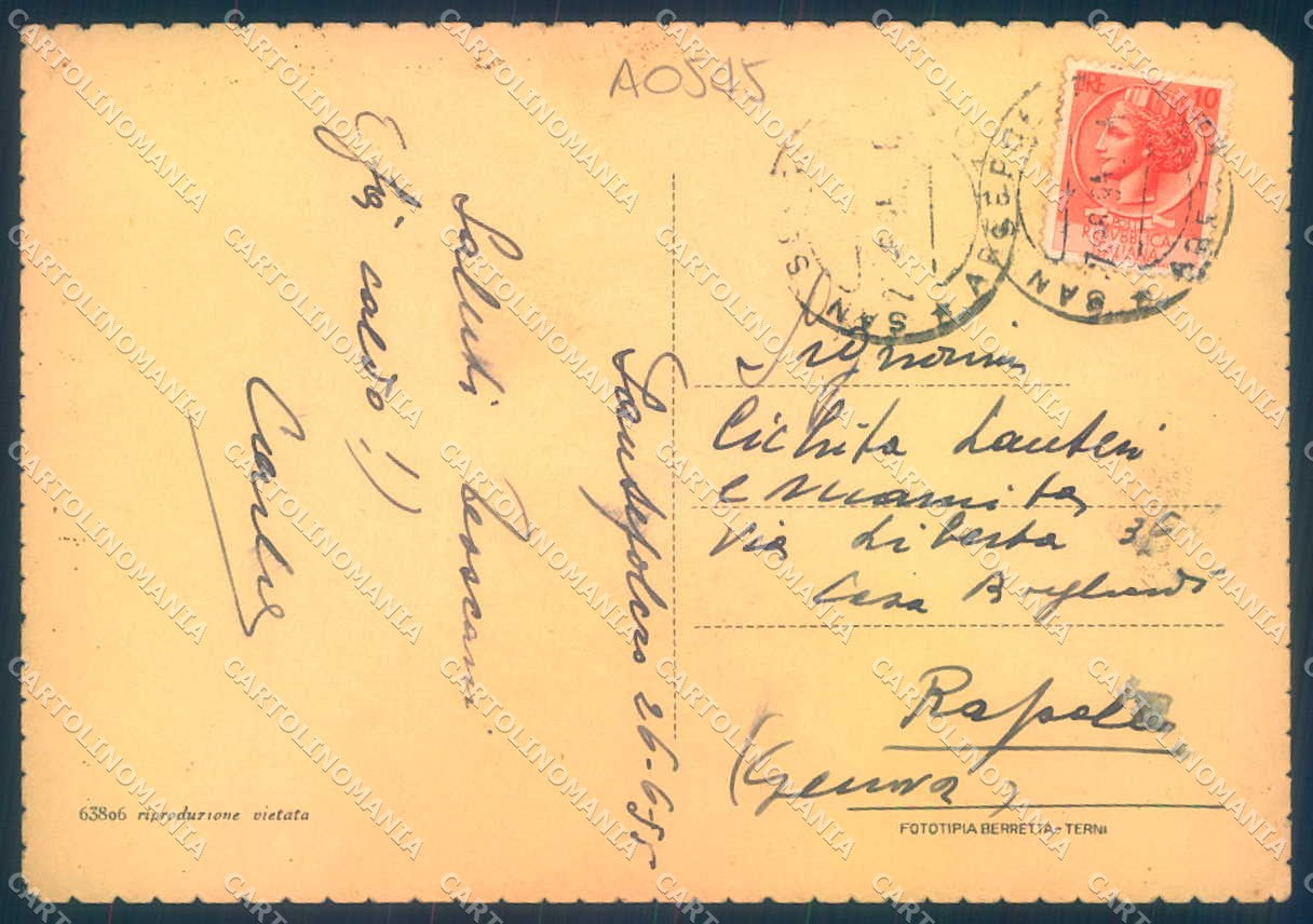 Arezzo San Sepolcro PIEGA ANGOLO FG cartolina JK0148 – retro