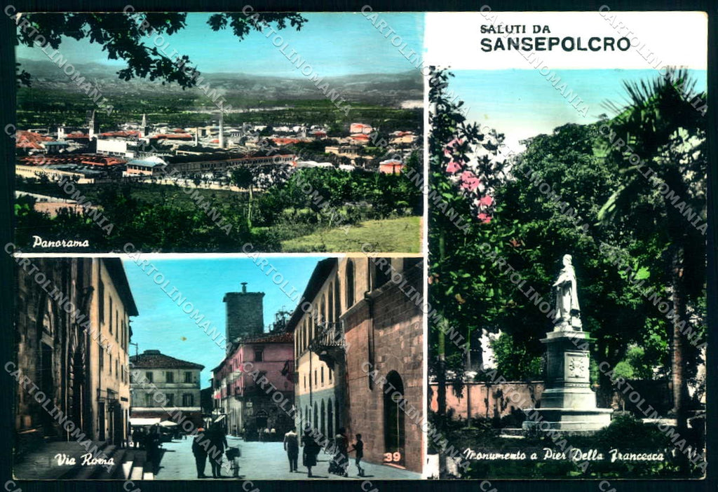 Arezzo San Sepolcro saluti da Foto FG cartolina JK0151 – fronte