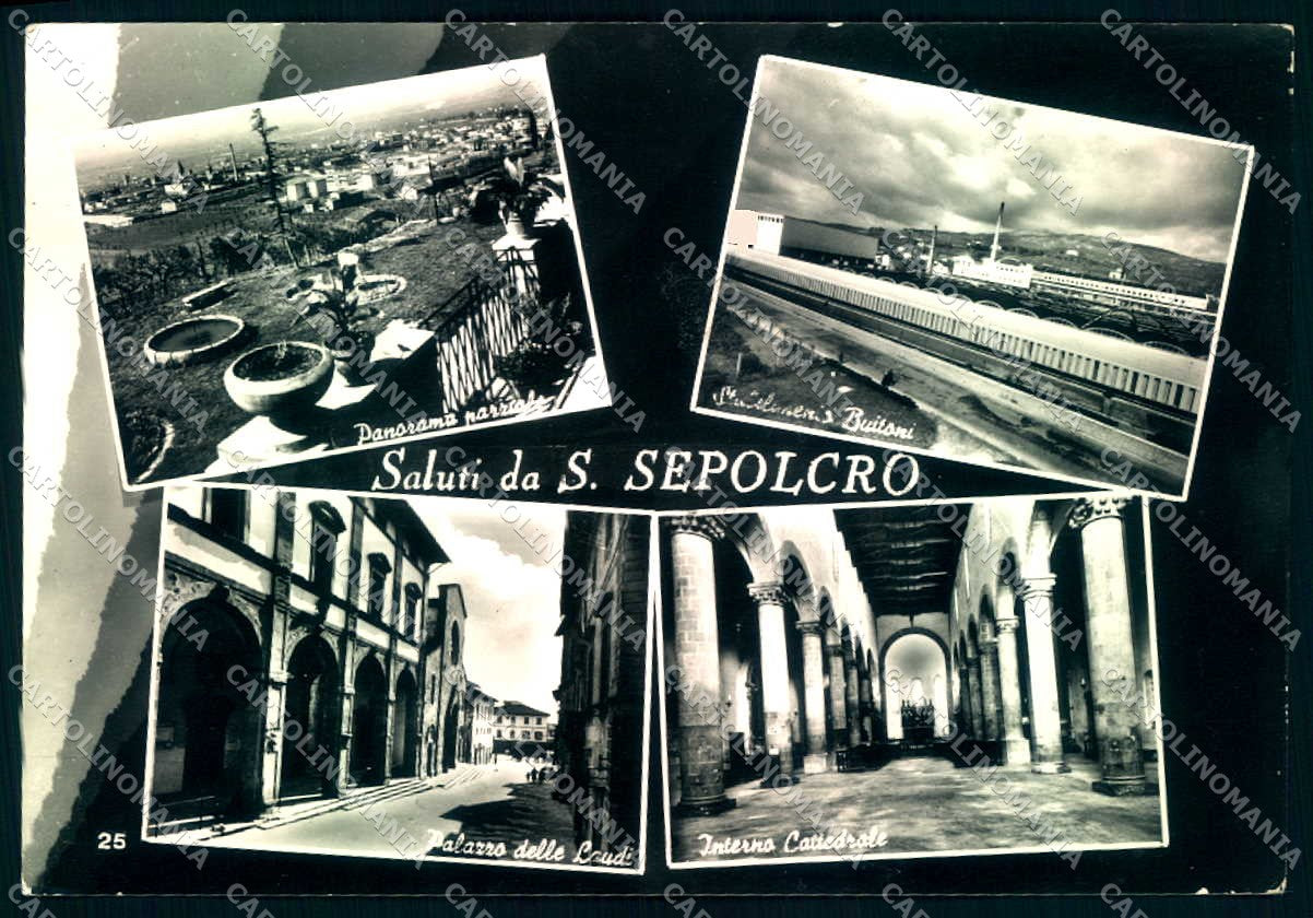 Arezzo San Sepolcro saluti da Foto FG cartolina JK0153 – fronte