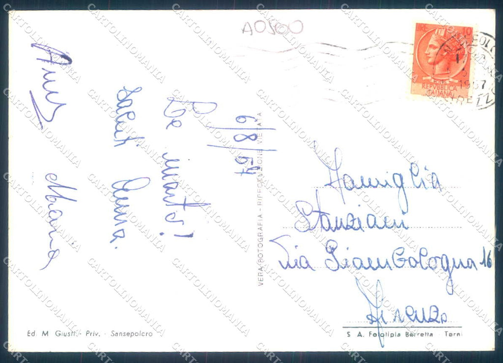 Arezzo San Sepolcro Giardini Pubblici Foto FG cartolina JK0158 – retro