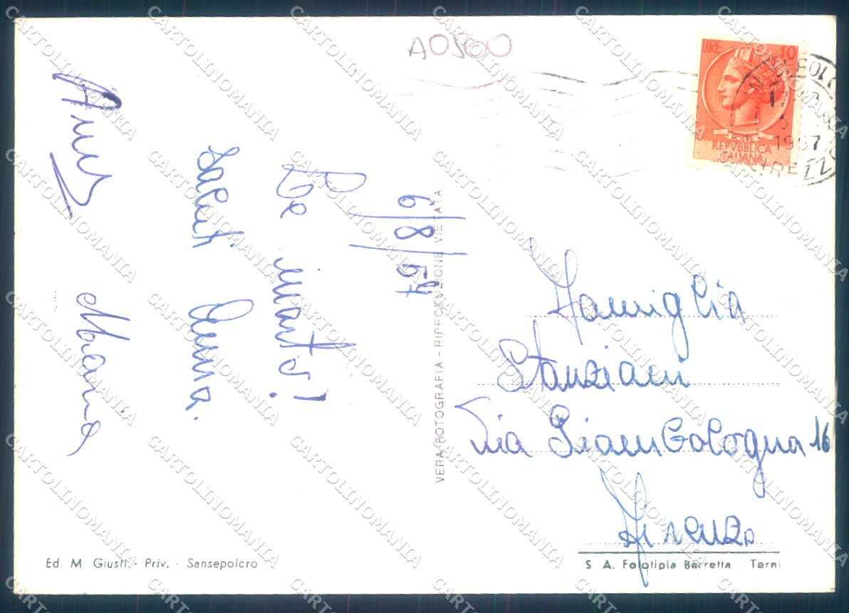 Arezzo San Sepolcro Giardini Pubblici Foto FG cartolina JK0158 – retro
