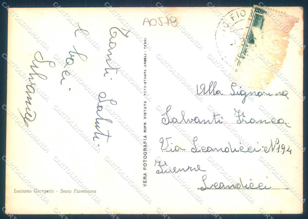 Firenze Sesto Fiorentino Municipio Palazzo Pretorio PIEGA FG cartolina JK0165 – retro