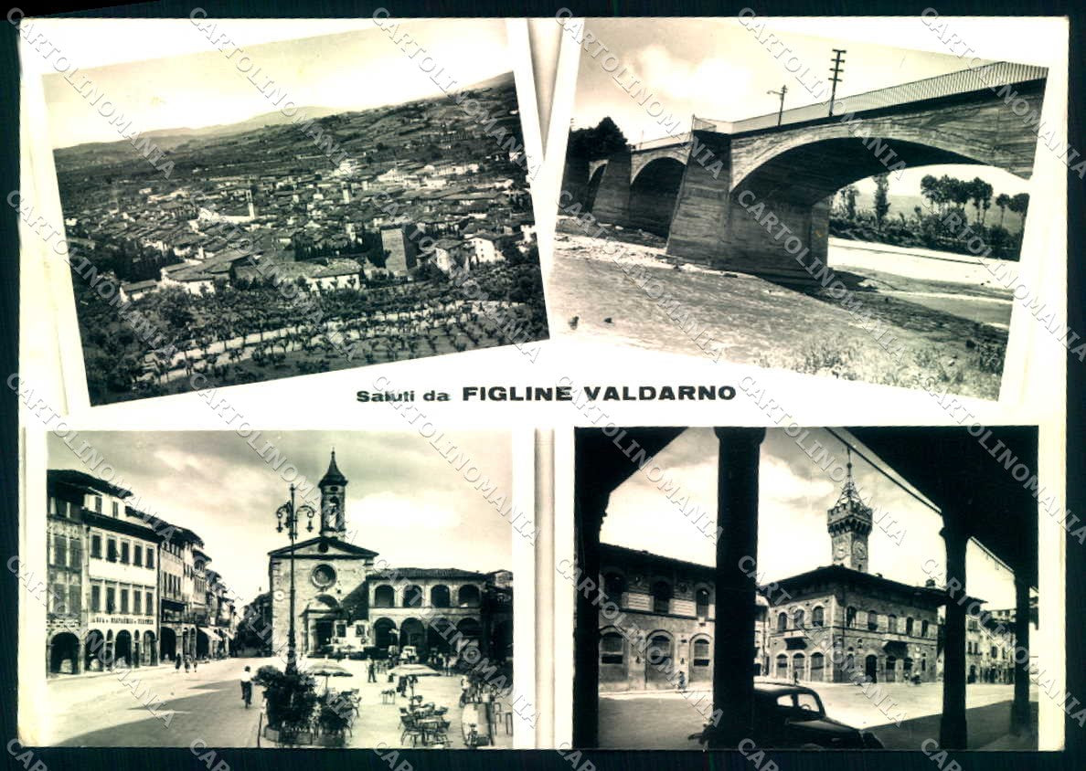 Firenze Figline Valdarno Chiesa Ponte Arno saluti da Foto FG cartolina JK0190 – fronte