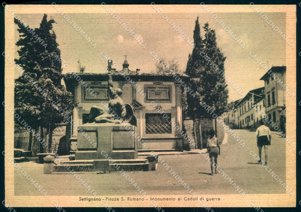 Firenze Settignano Monumento Caduti PIEGA ANGOLO FG cartolina JK0191 – fronte